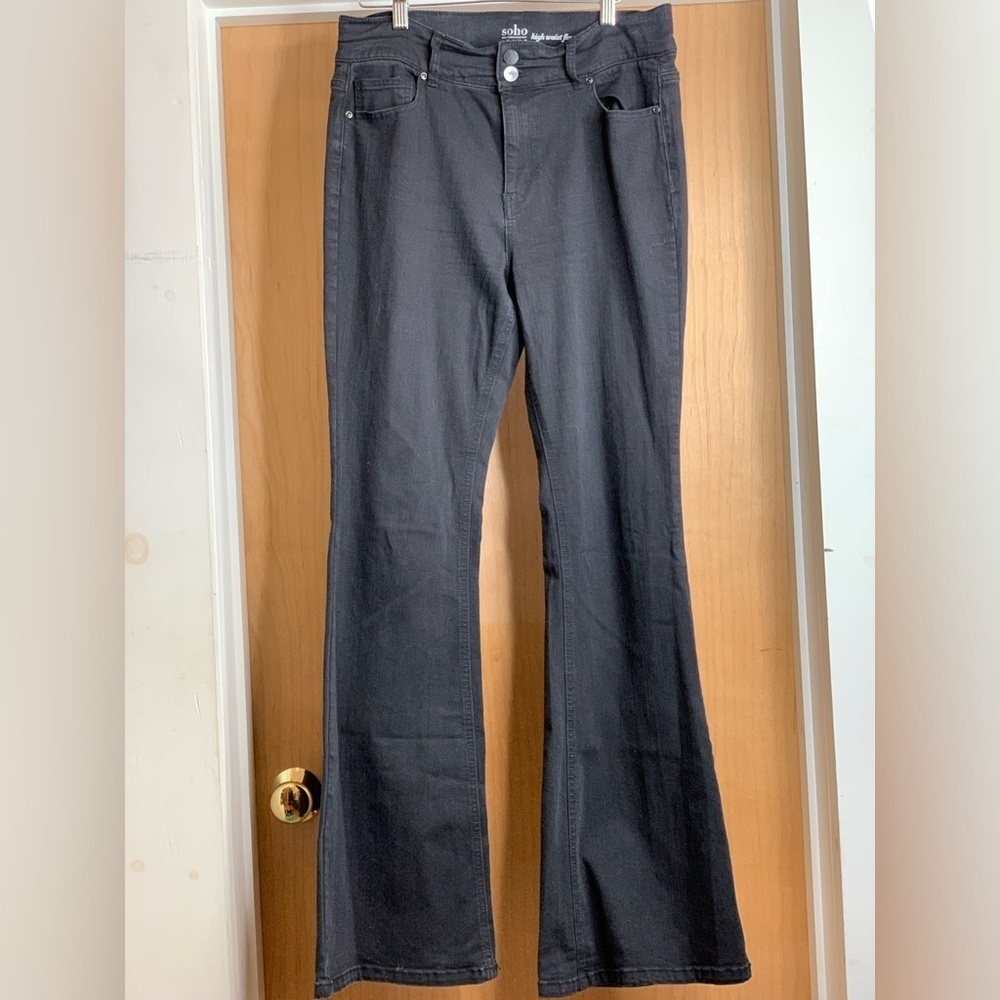 New York & Company Soho Black Flare High Waist Jeans - size 10